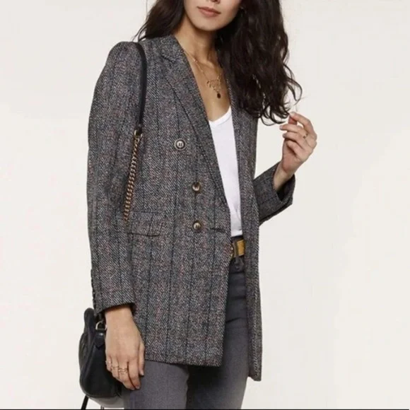 Heartloom Ivy Blazer Charcoal Plaid Button Front - Picture 2 of 15